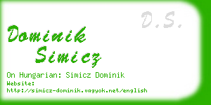 dominik simicz business card